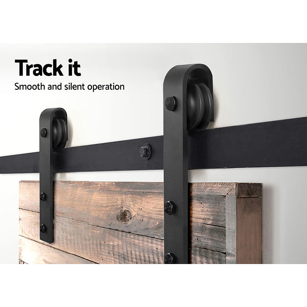 Cefito Sliding Barn Door Hardware Track Roller Set 3m Kit Slide Office Bedroom-5