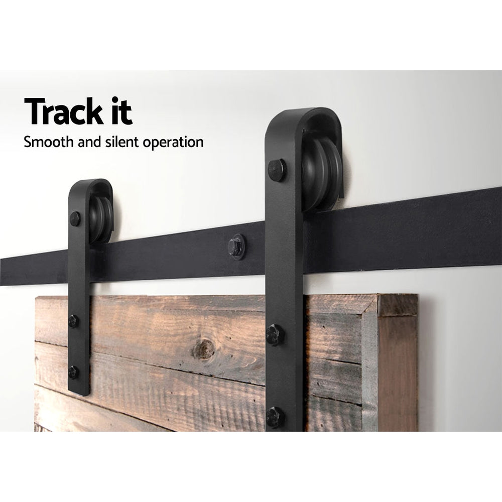 Cefito Sliding Barn Door Hardware Track Set 4m Roller Kit Slide Office Bedroom-5