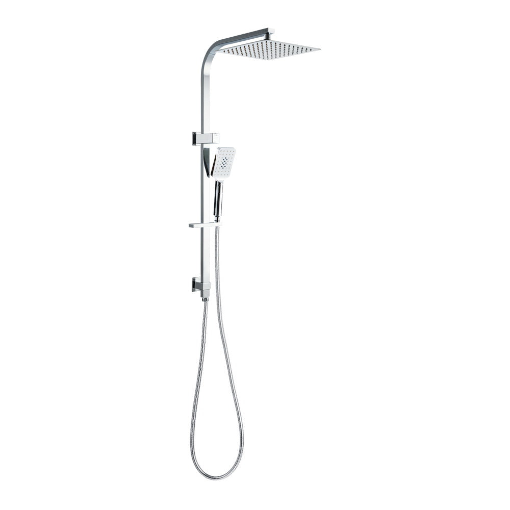 Cefito WELS 10'' Rain Shower Head Set Round Handheld High Pressure Wall Chrome-2