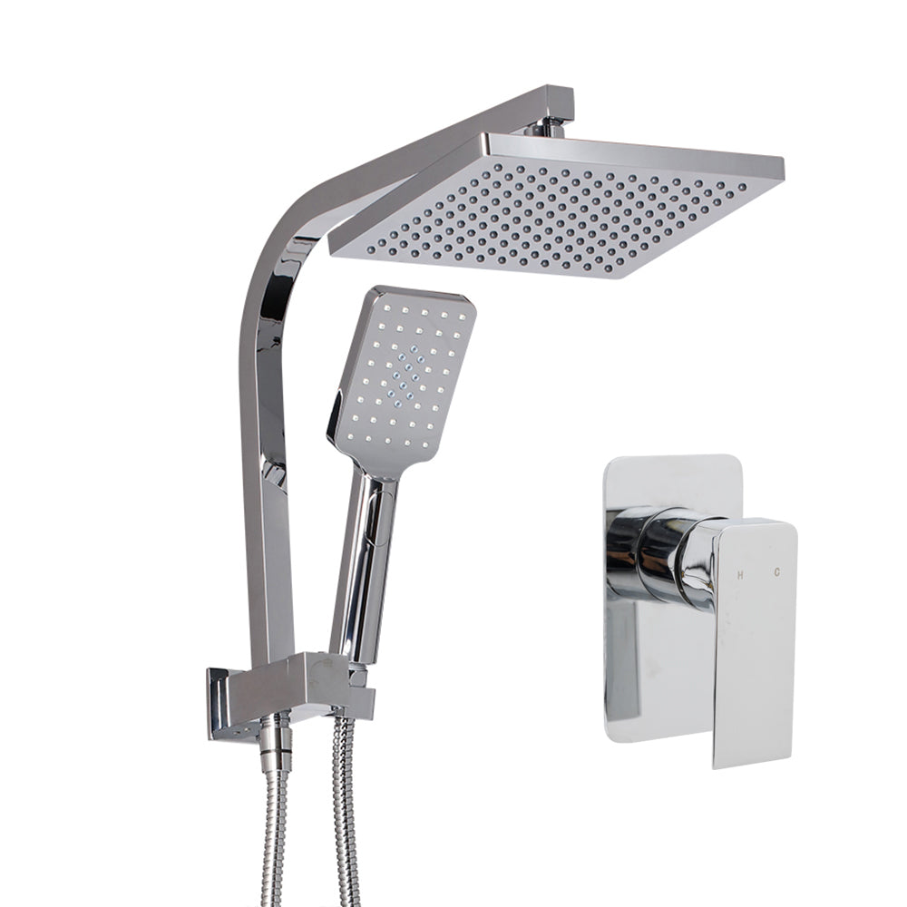 Cefito WELS 8'' Rain Shower Head Mixer Square Handheld High Pressure Wall Chrome-3