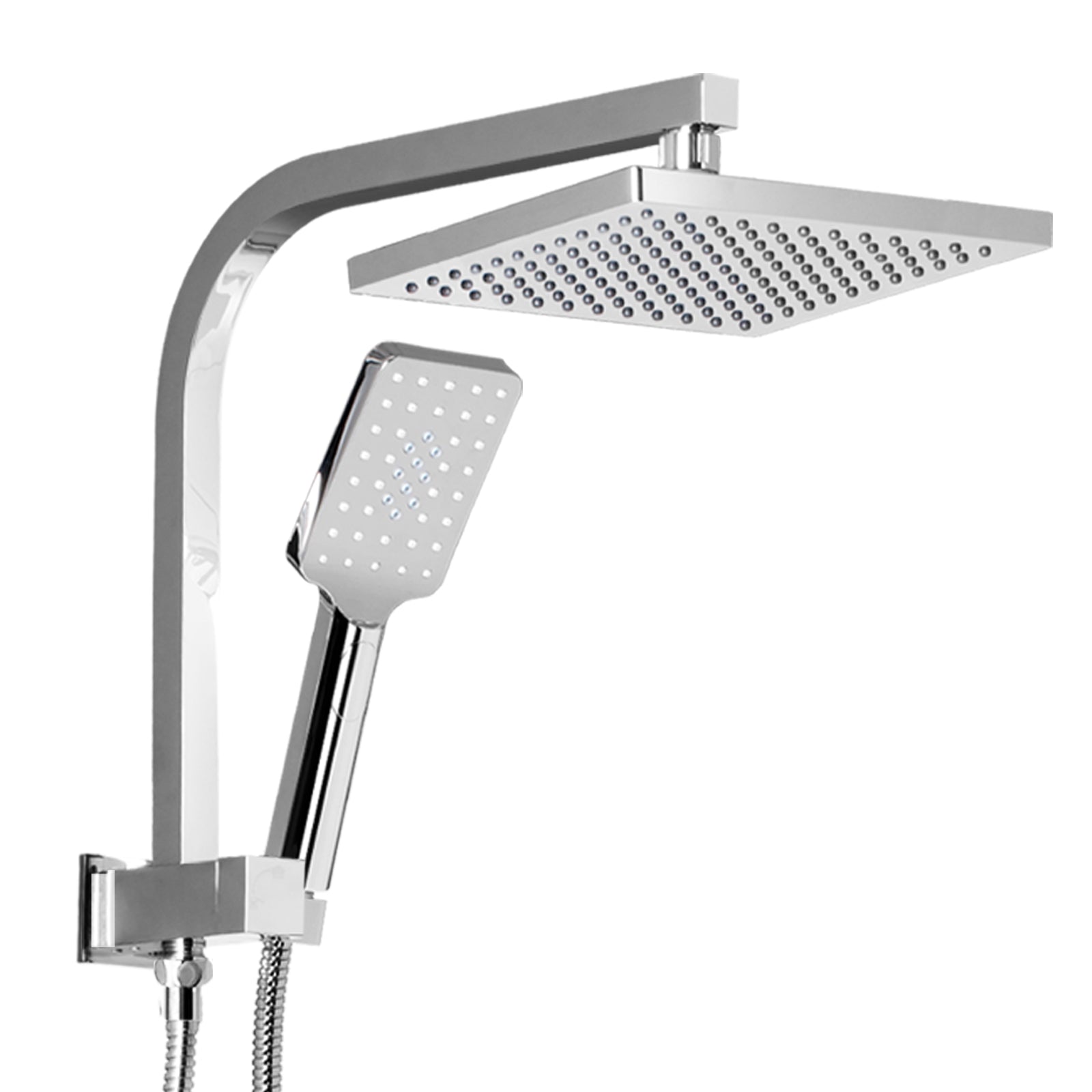 Cefito WELS 8'' Rain Shower Head Set Square Handheld High Pressure Wall Chrome-0