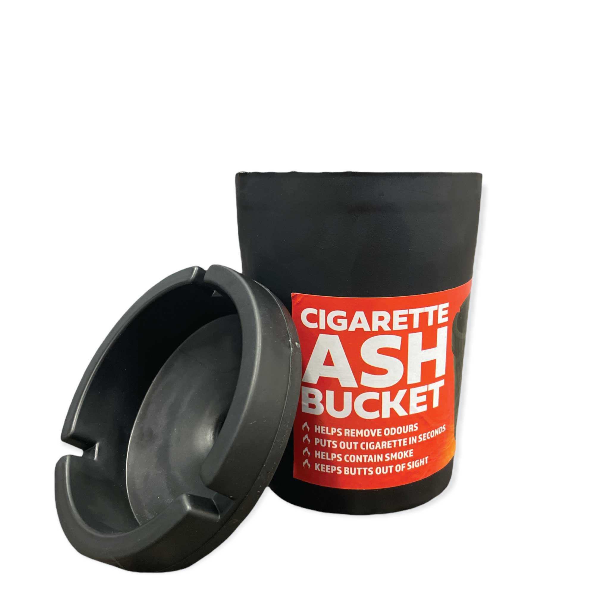 Cigarette Ashtray Bucket Black with Lid Large Tobacco Ash Smoke Car Holder-1