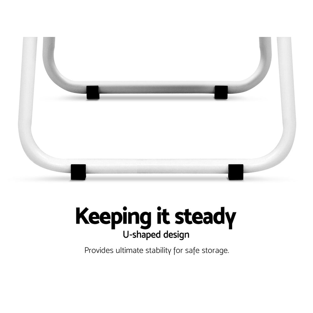 Closet Storage Rack Clothes Hanger Shelf Garment Rail Stand Wardrobe Organiser White-4