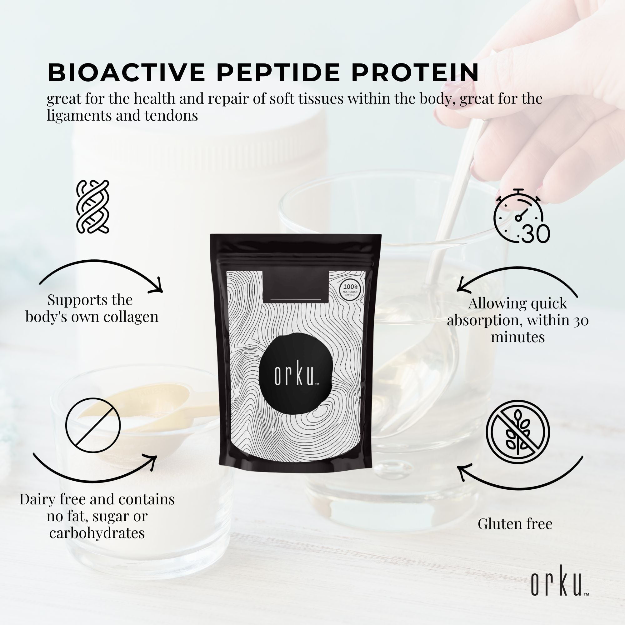 Collagen Powder - Bovine Hydrolysate Protein Peptide Supplement Unflavoured-6