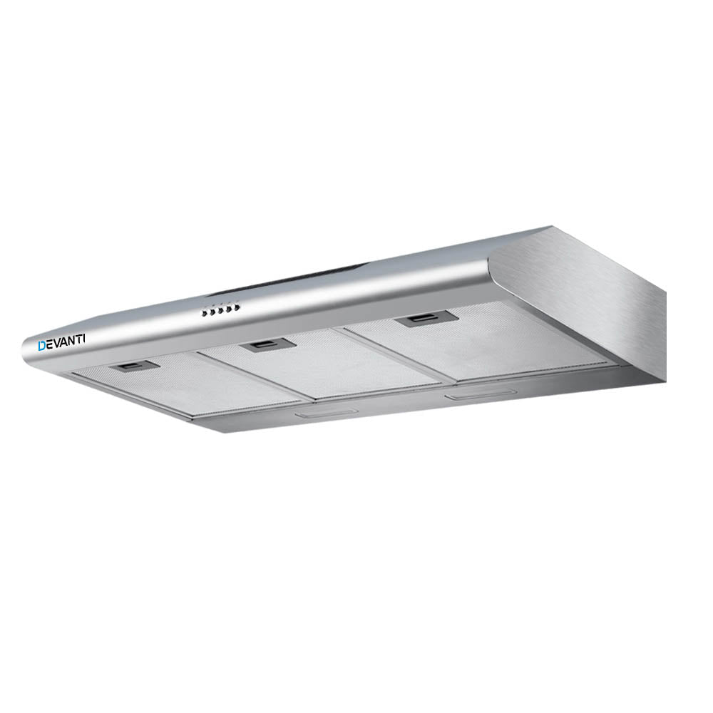 DEVANTI Fixed Range Hood Rangehood Stainless Steel Kitchen Canopy 90cm 900mm-0