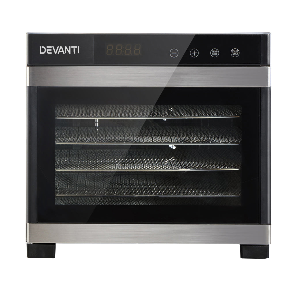 DEVANTi 6 Trays Commercial Food Dehydrator Stainless Steel Fruit Dryer-2