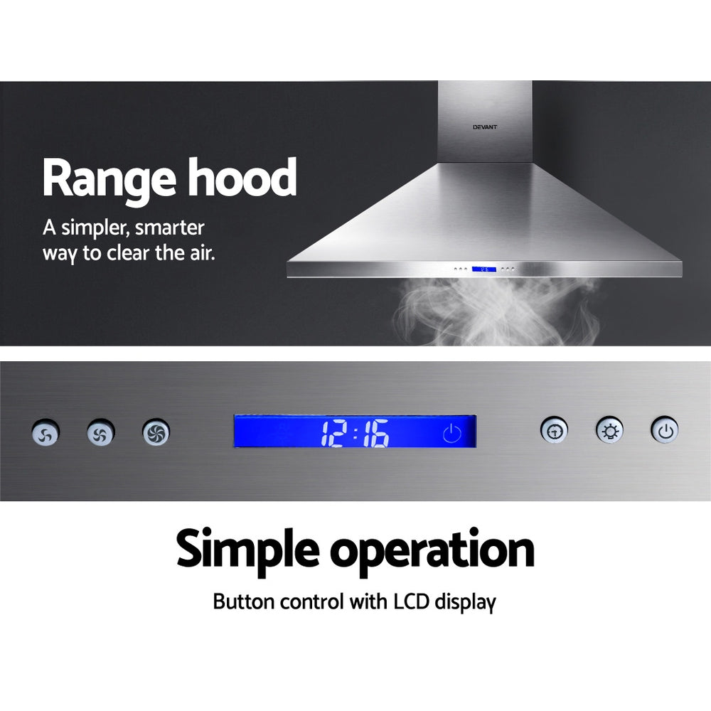 Devanti 1200mm Commercial BBQ Rangehood - Silver-2