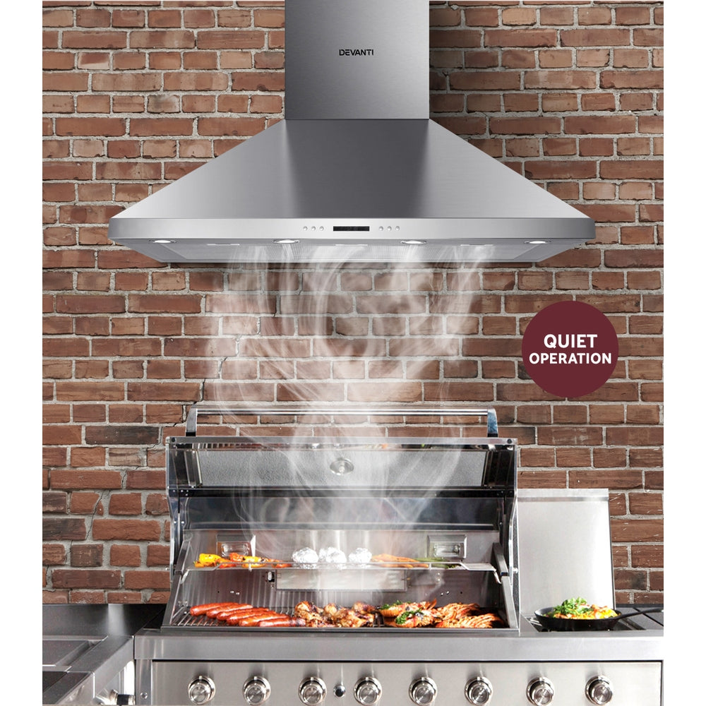 Devanti 1200mm Commercial BBQ Rangehood - Silver-4