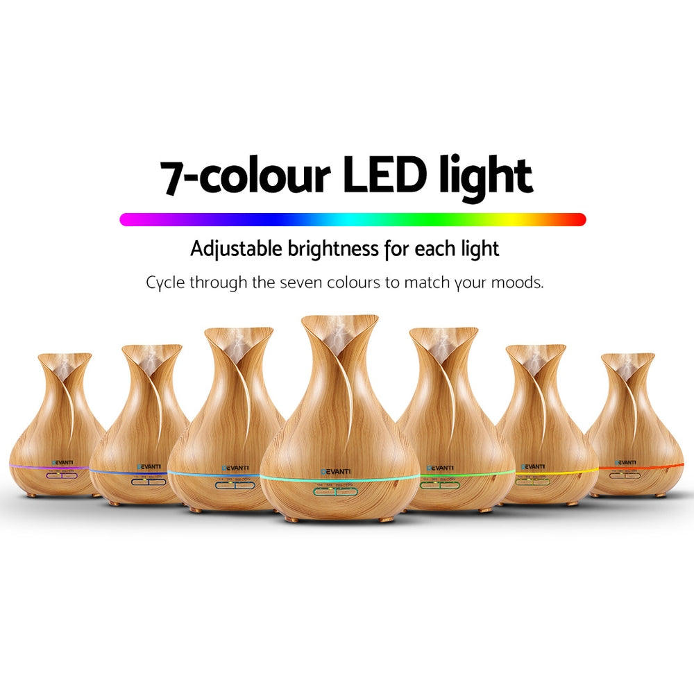 Devanti 400ml 4 in 1 Aroma Diffuser remote control - Light Wood-4