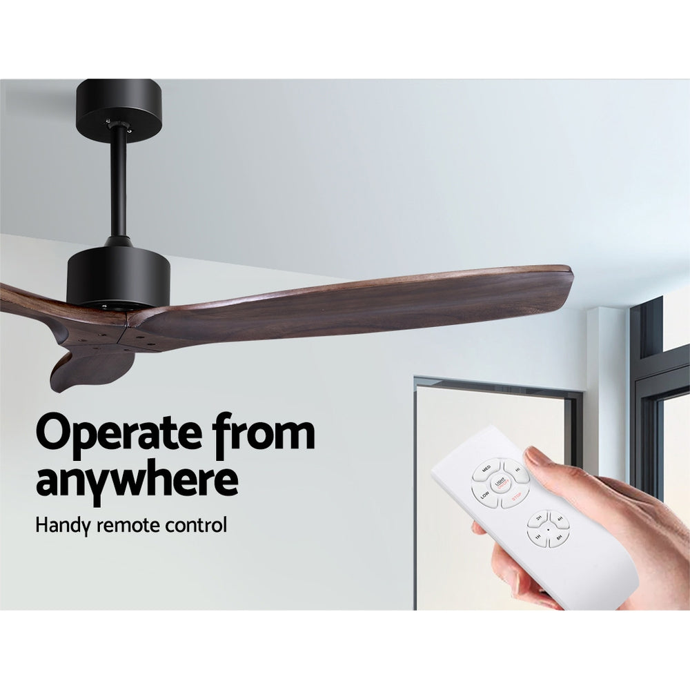 Devanti 52'' Ceiling Fan With Remote Control Fans 3 Wooden Blades Timer 1300mm-3