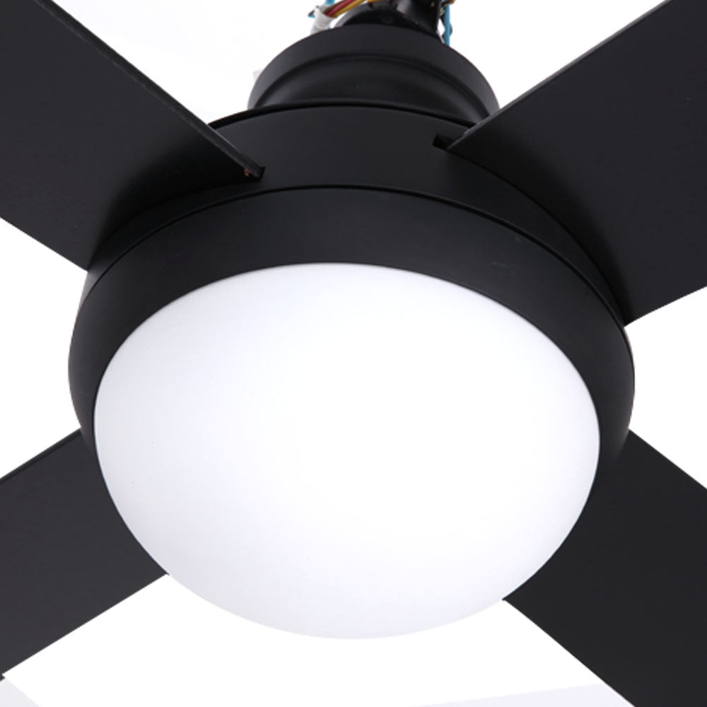 Devanti 52'' Ceiling Fan w/Light w/Remote Timer - Black-2