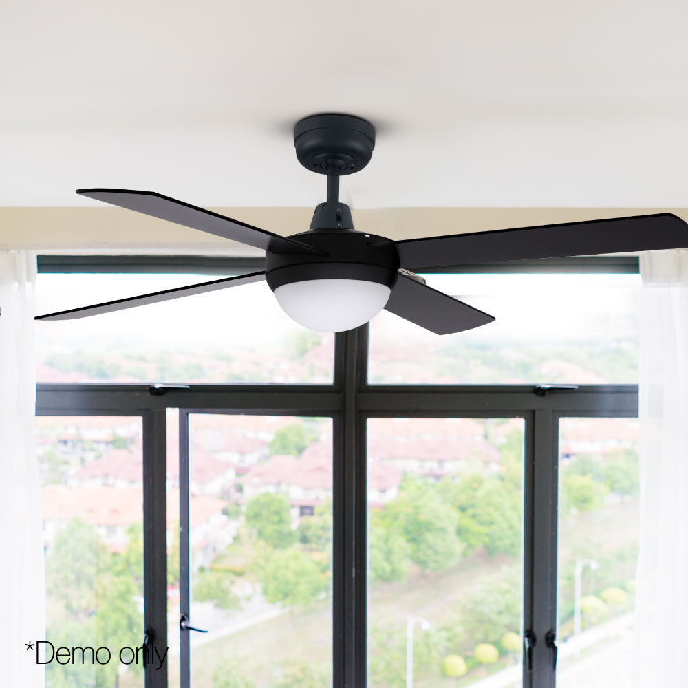 Devanti 52'' Ceiling Fan w/Light w/Remote Timer - Black-7