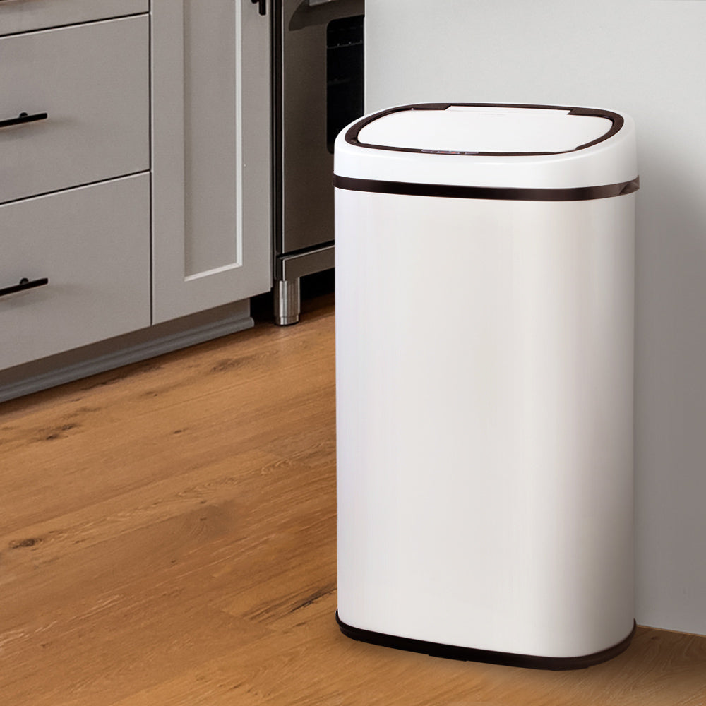 Devanti 58L Sensor Bin White-7