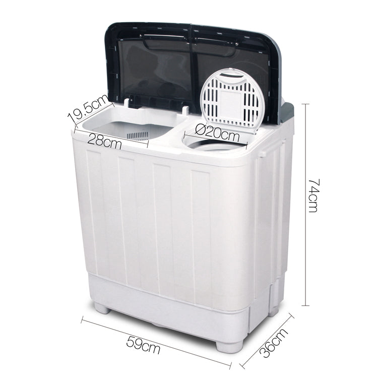 Devanti 5KG Mini Portable Washing Machine - White-1