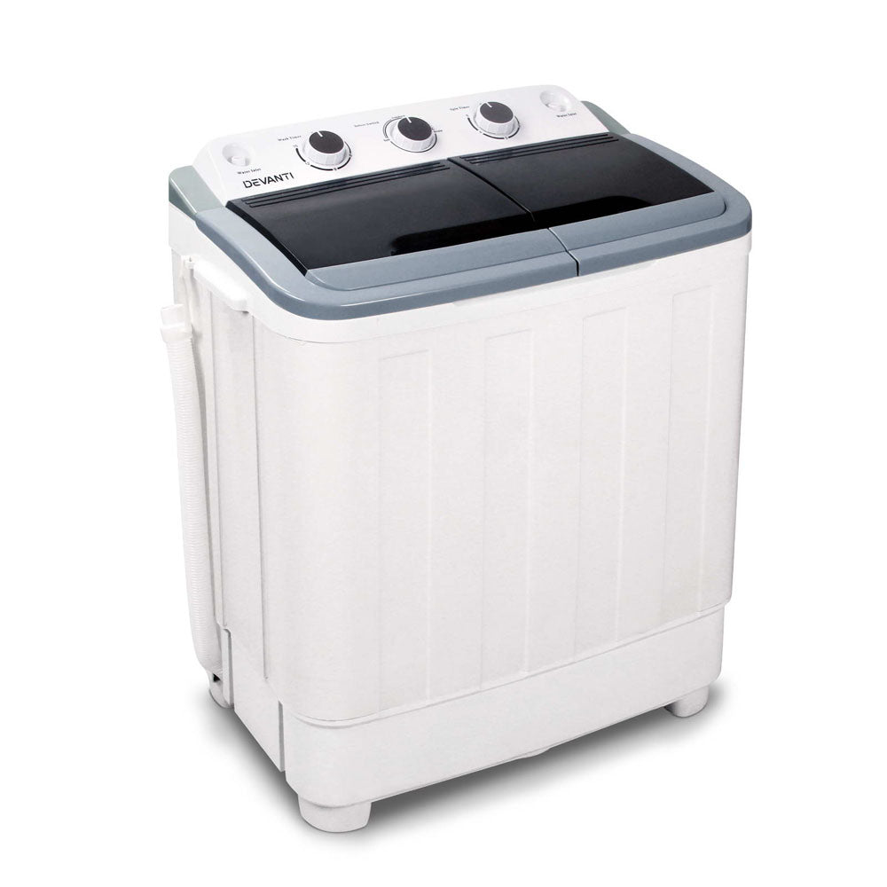 Devanti 5KG Mini Portable Washing Machine - White-0