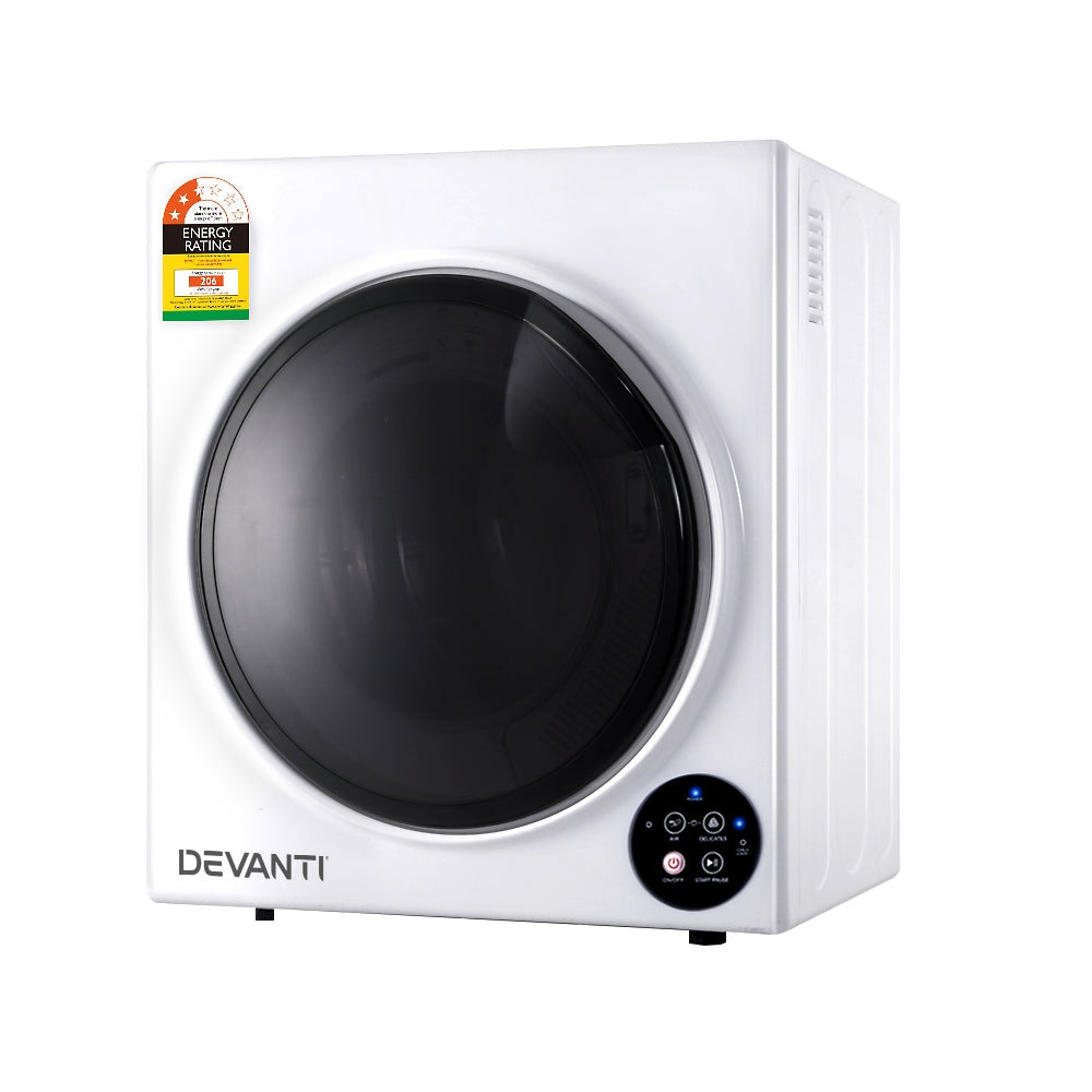 Devanti 5kg Tumble Dryer Fully Auto Wall Mount Kit Clothes Machine Vented White-0