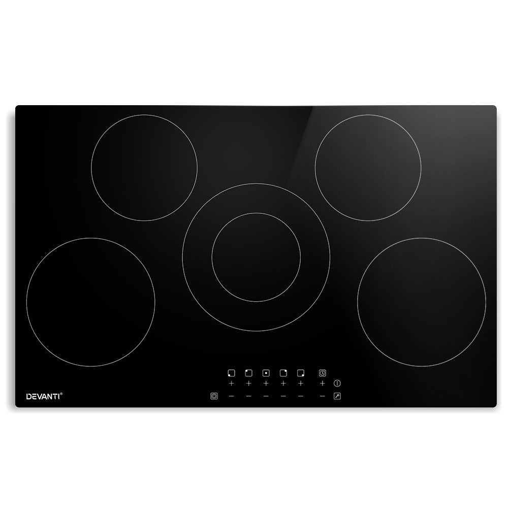 Devanti 90cm Ceramic Cooktop Electric Cook Top 5 Burner Stove Hob Touch Control 6-Zones-0