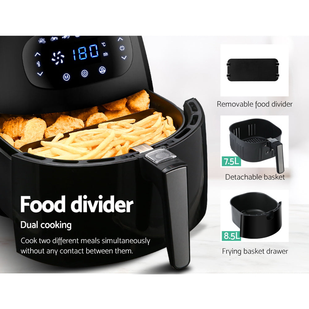 Devanti Air Fryer 8.5L LCD Digital Oil Free Deep Frying Cooker Accessories Rack-5