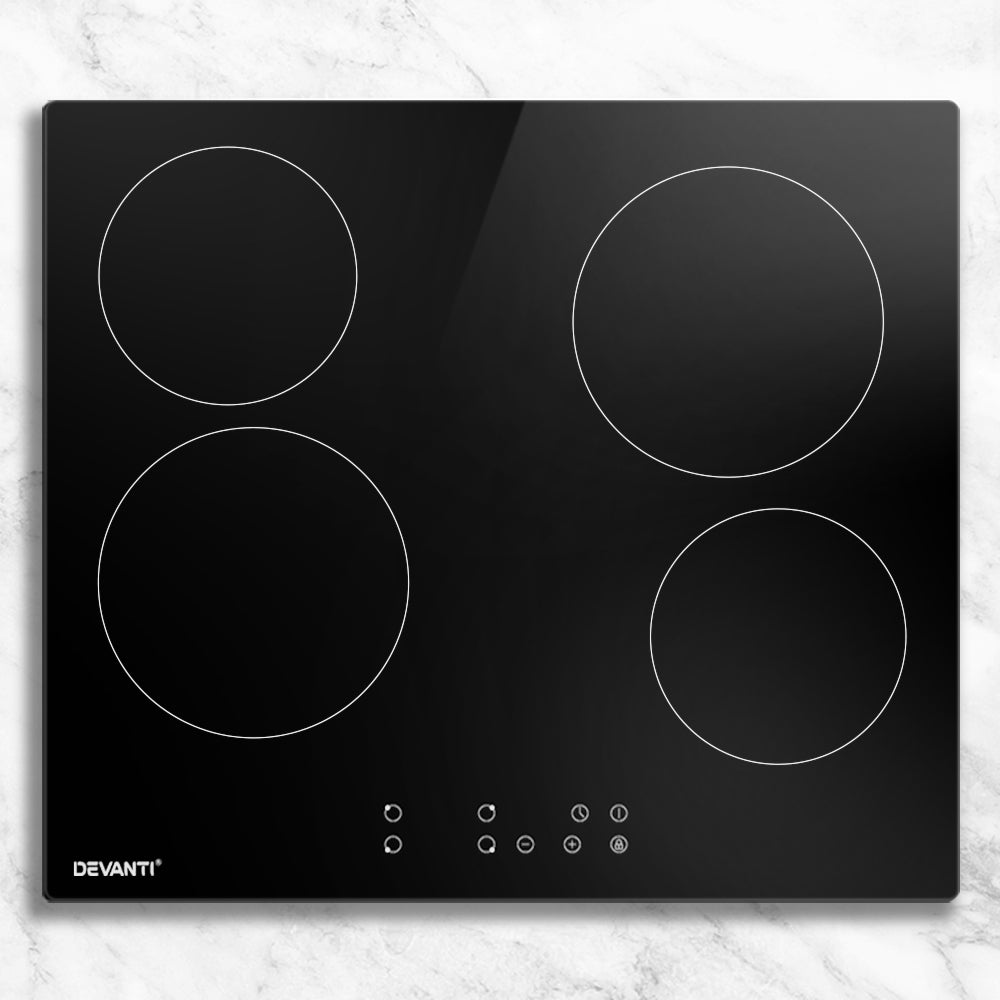 Devanti Ceramic Cooktop 60cm Electric Cooker 4 Burner Stove Hob Touch Control-7