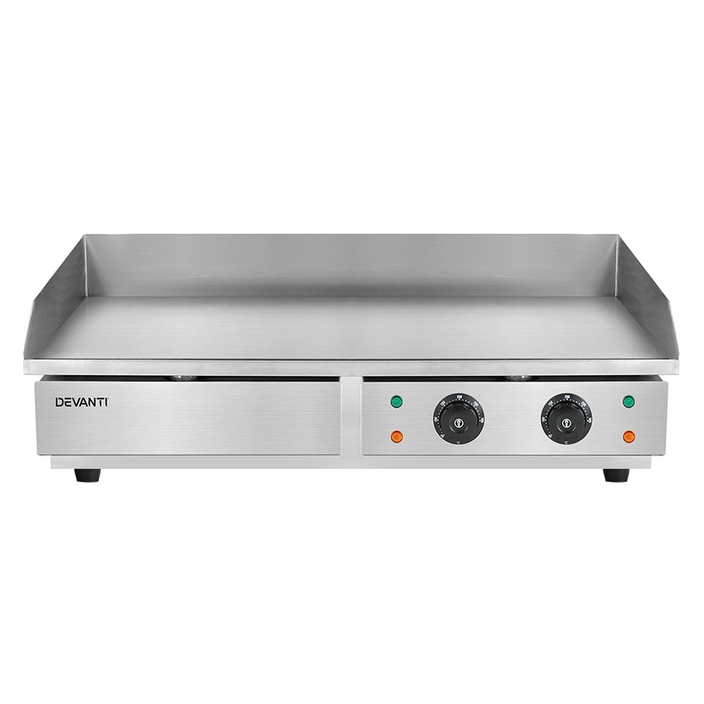 Devanti Commercial Electric Griddle BBQ Grill Hot Plate Stainless Steel 4400W-2