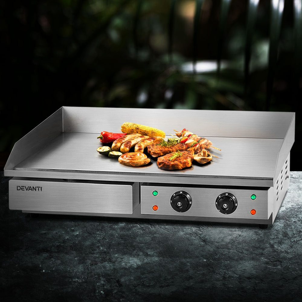 Devanti Commercial Electric Griddle BBQ Grill Hot Plate Stainless Steel 4400W-7