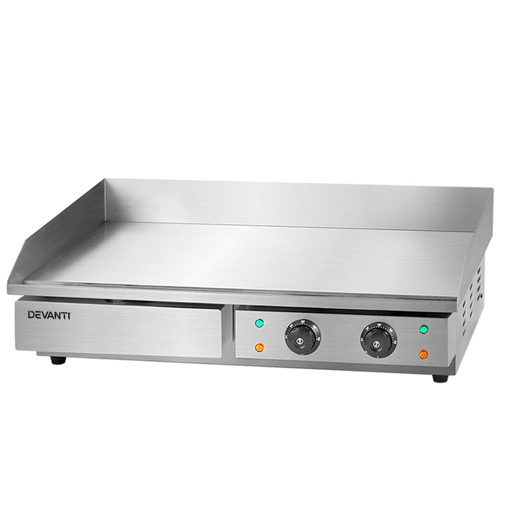 Devanti Commercial Electric Griddle BBQ Grill Hot Plate Stainless Steel 4400W-0