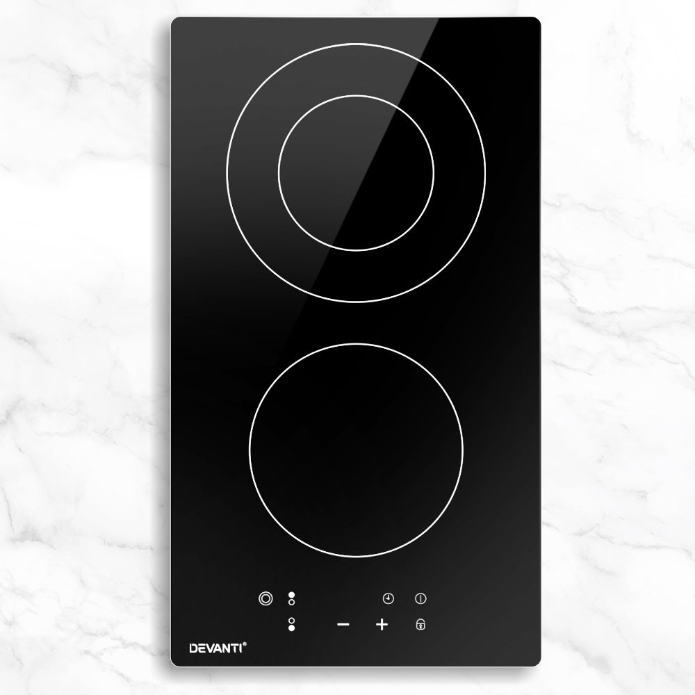 Devanti Electric Ceramic Cooktop 30cm Kitchen Cooker Cook Top Hob Touch Control 3-Zones-6