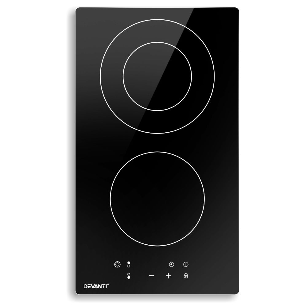 Devanti Electric Ceramic Cooktop 30cm Kitchen Cooker Cook Top Hob Touch Control 3-Zones-0