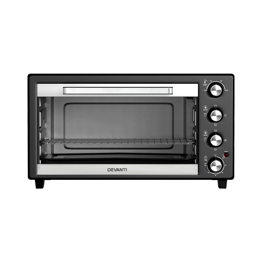 Devanti Electric Convection Oven Bake Benchtop Rotisserie Grill 60L-2