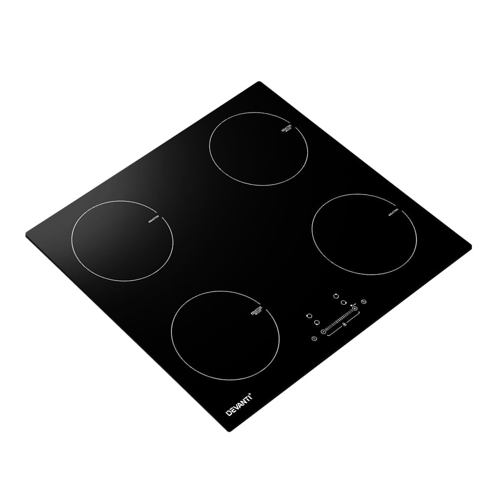 Devanti Electric Induction Cooktop 60cm Ceramic 4 Zones Stove Cook Top Hot Plate-2