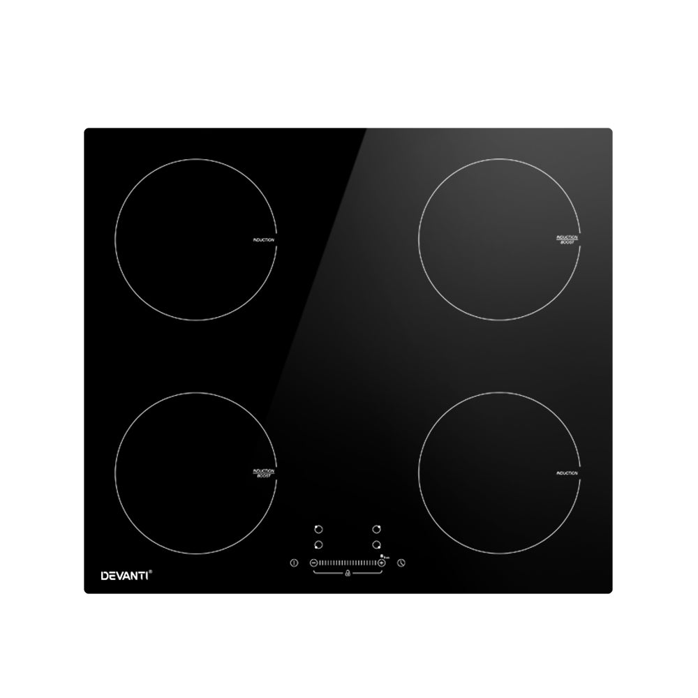 Devanti Electric Induction Cooktop 60cm Ceramic 4 Zones Stove Cook Top Hot Plate-0