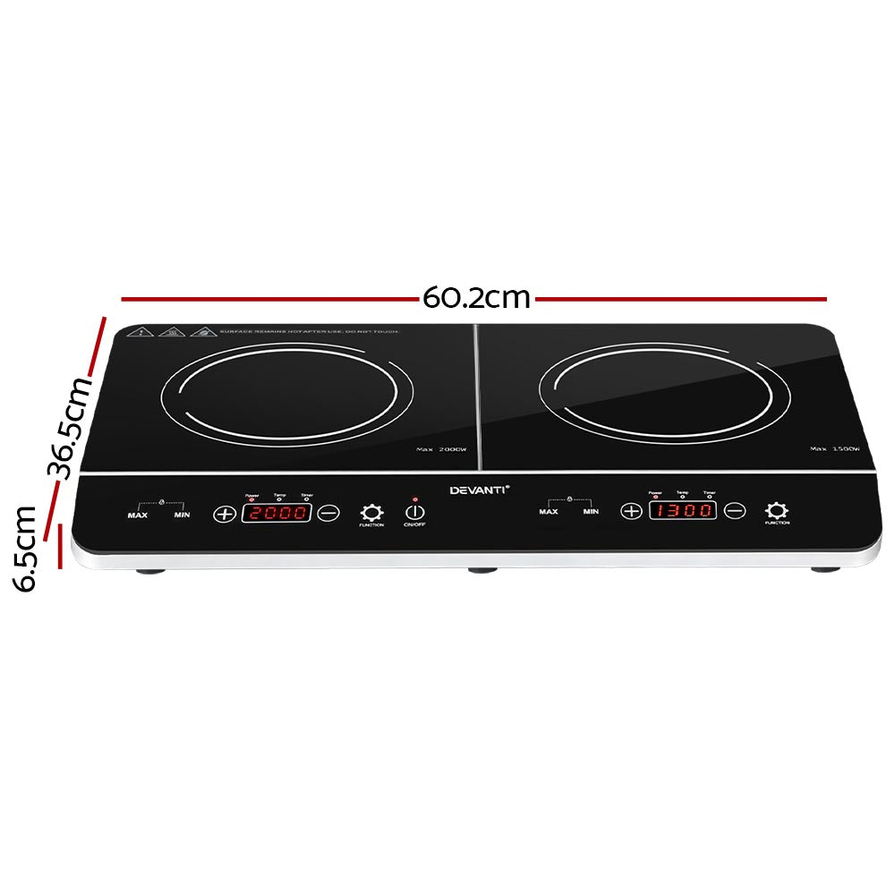 Devanti Electric Induction Cooktop 60cm Portable Kitchen Ceramic Glass Cooker-1