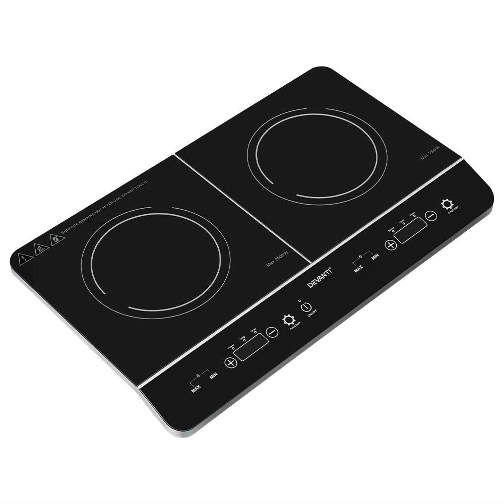 Devanti Electric Induction Cooktop 60cm Portable Kitchen Ceramic Glass Cooker-2