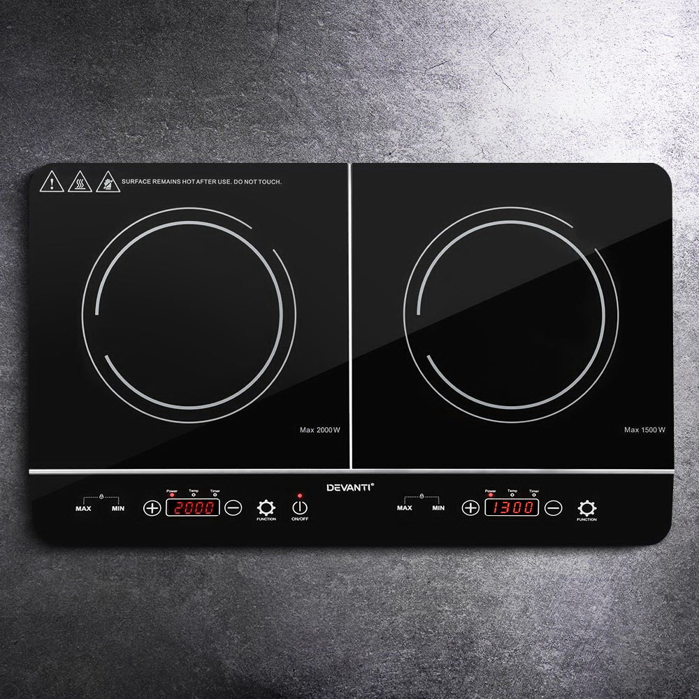 Devanti Electric Induction Cooktop 60cm Portable Kitchen Ceramic Glass Cooker-7