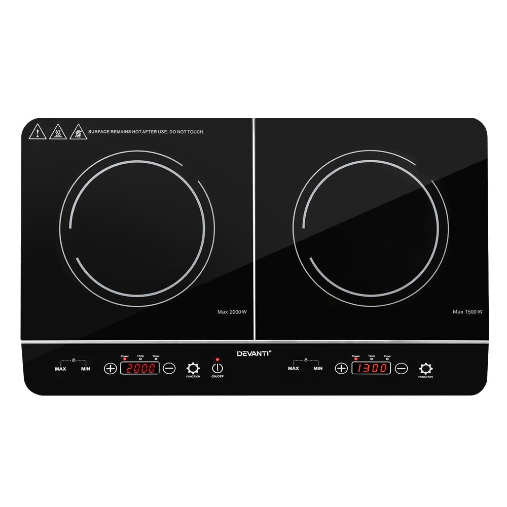 Devanti Electric Induction Cooktop 60cm Portable Kitchen Ceramic Glass Cooker-0