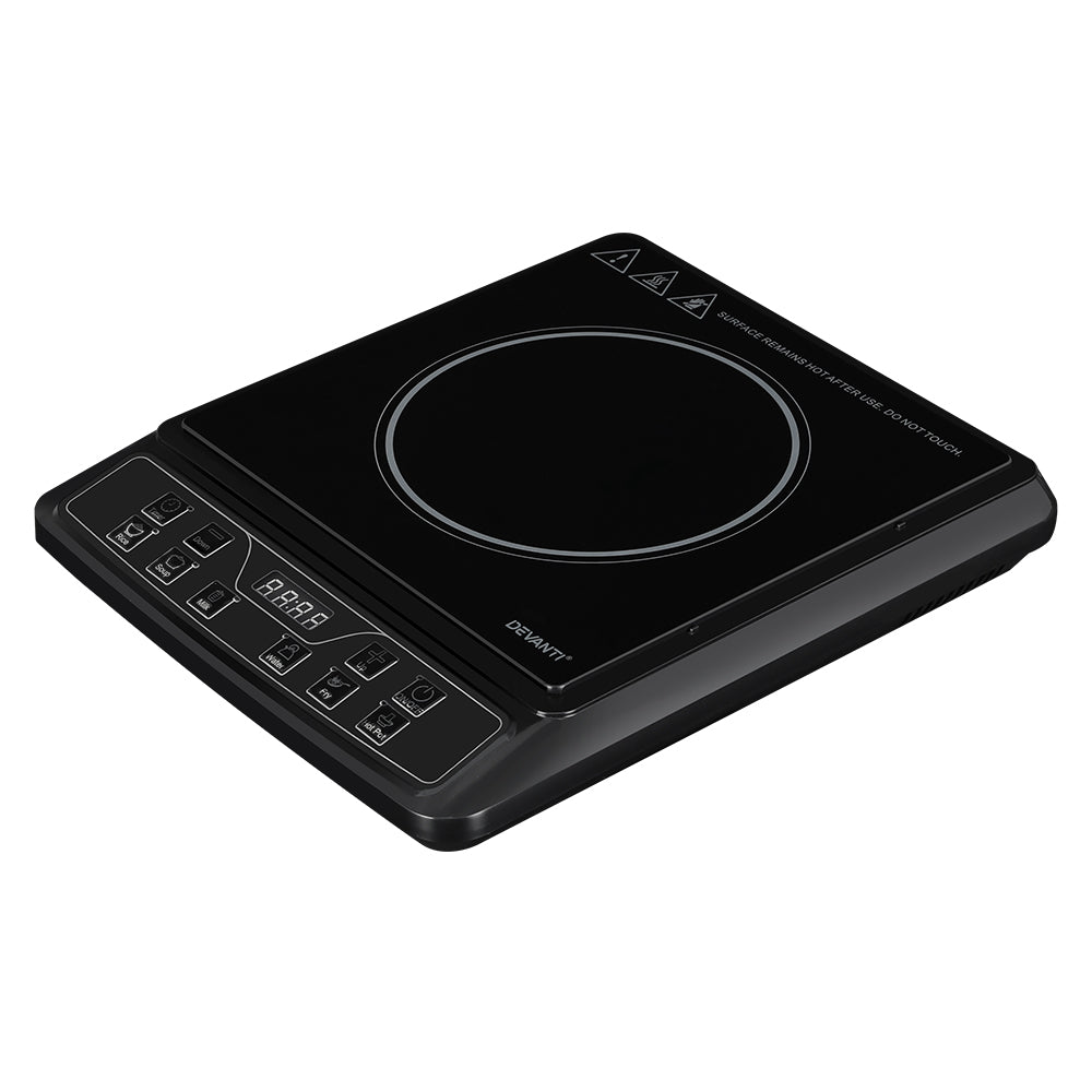 Devanti Electric Induction Cooktop Portable Cook Top Ceramic Kitchen Hot Plate-2