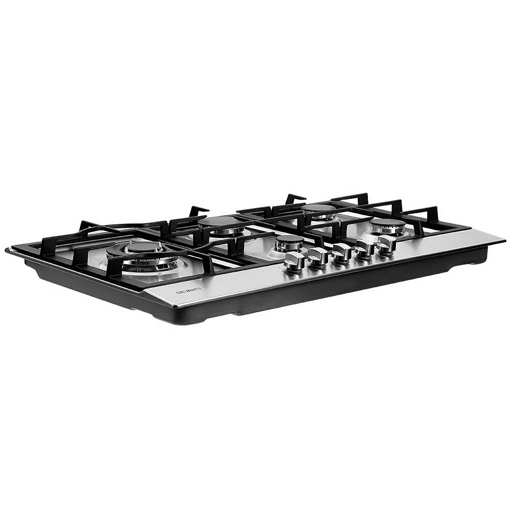 Devanti Gas Cooktop 90cm Kitchen Stove Cooker 5 Burner Stainless Steel NG/LPG Silver-2