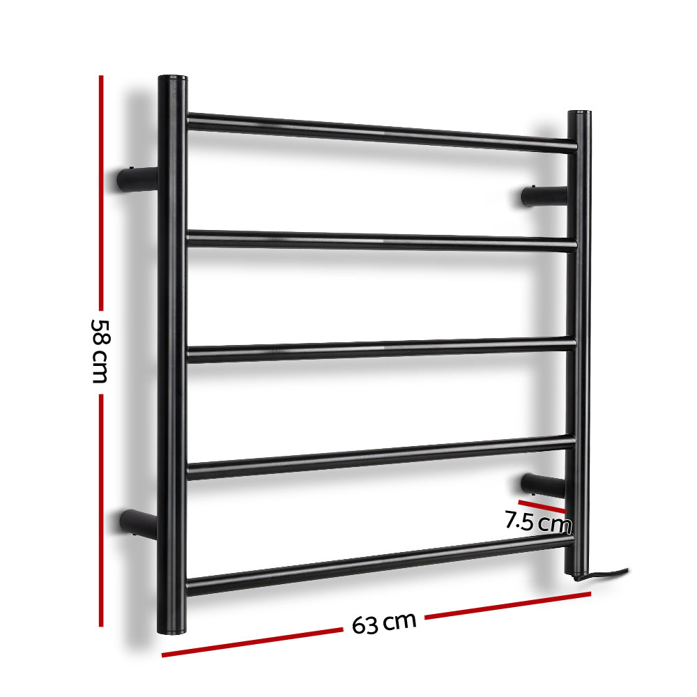 Devanti Heated Towel Rail Electric Warmer Heater Rails Holder Rack Wall Mounted-1