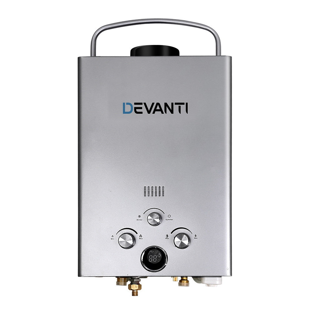 Devanti Outdoor Gas Hot Water Heater Portable Camping Shower 12V Pump Grey-2