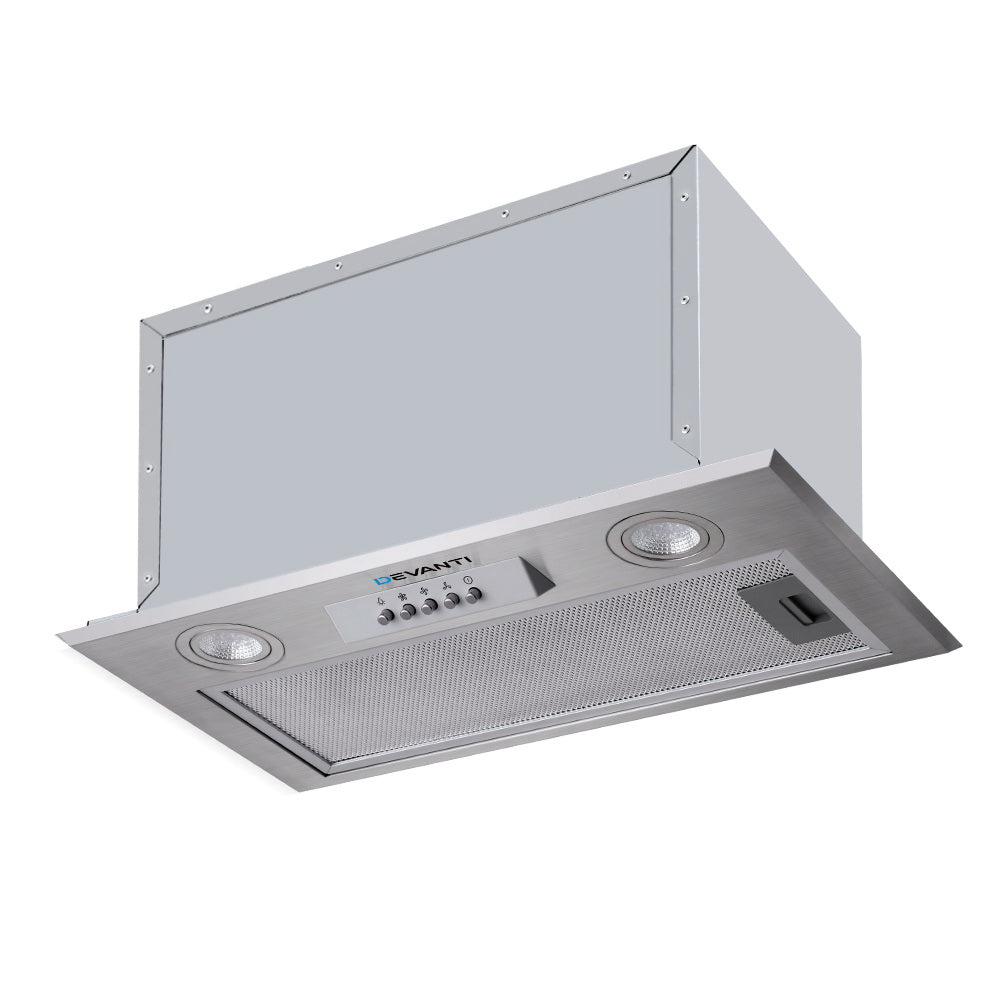 Devanti Range Hood Rangehood Undermount Built In Stainless Steel Canopy 52cm 520mm-0