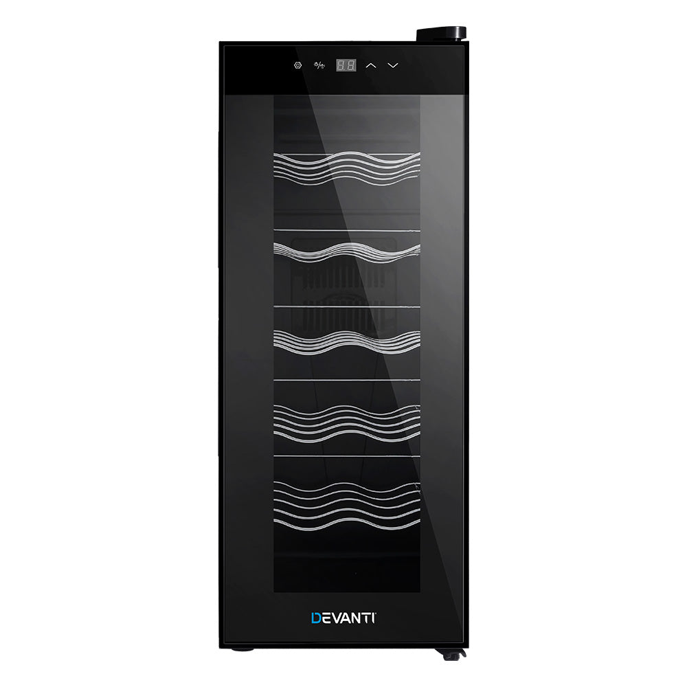 Devanti Wine Cooler 12 Bottle Thermoelectric Fridge Storage Chiller-2