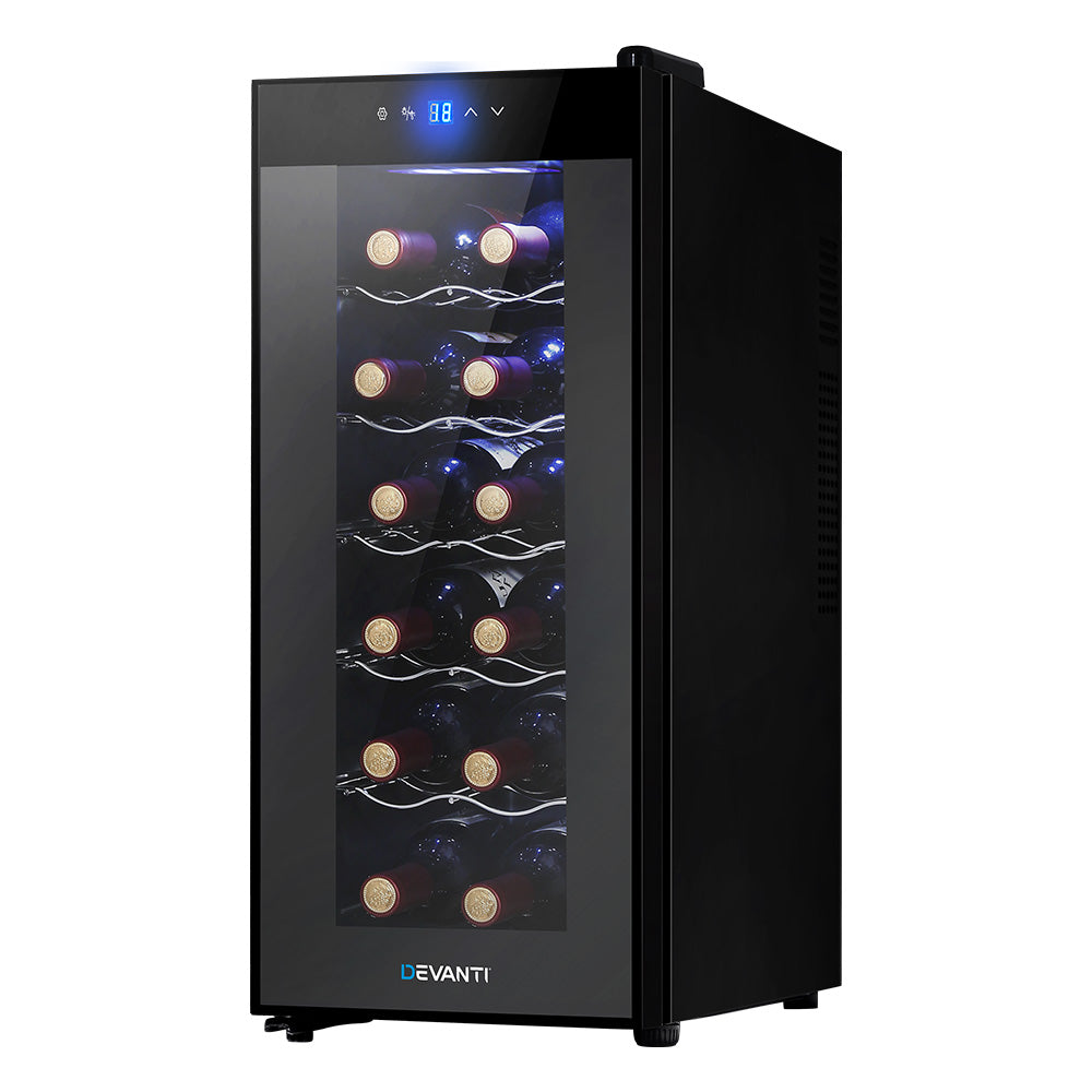 Devanti Wine Cooler 12 Bottle Thermoelectric Fridge Storage Chiller-0