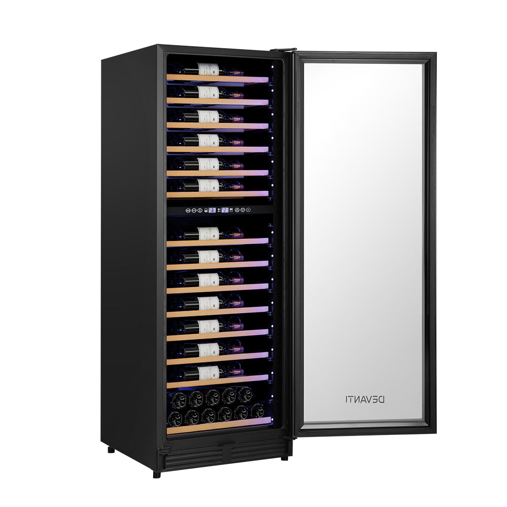 Devanti Wine Cooler Fridge Compressor Cellar Chiller Commercial Home 128 Bottles-2