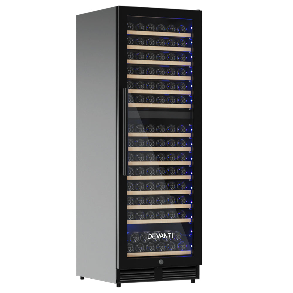 Devanti Wine Cooler Fridge Compressor Cellar Chiller Commercial Home 154 Bottles-3