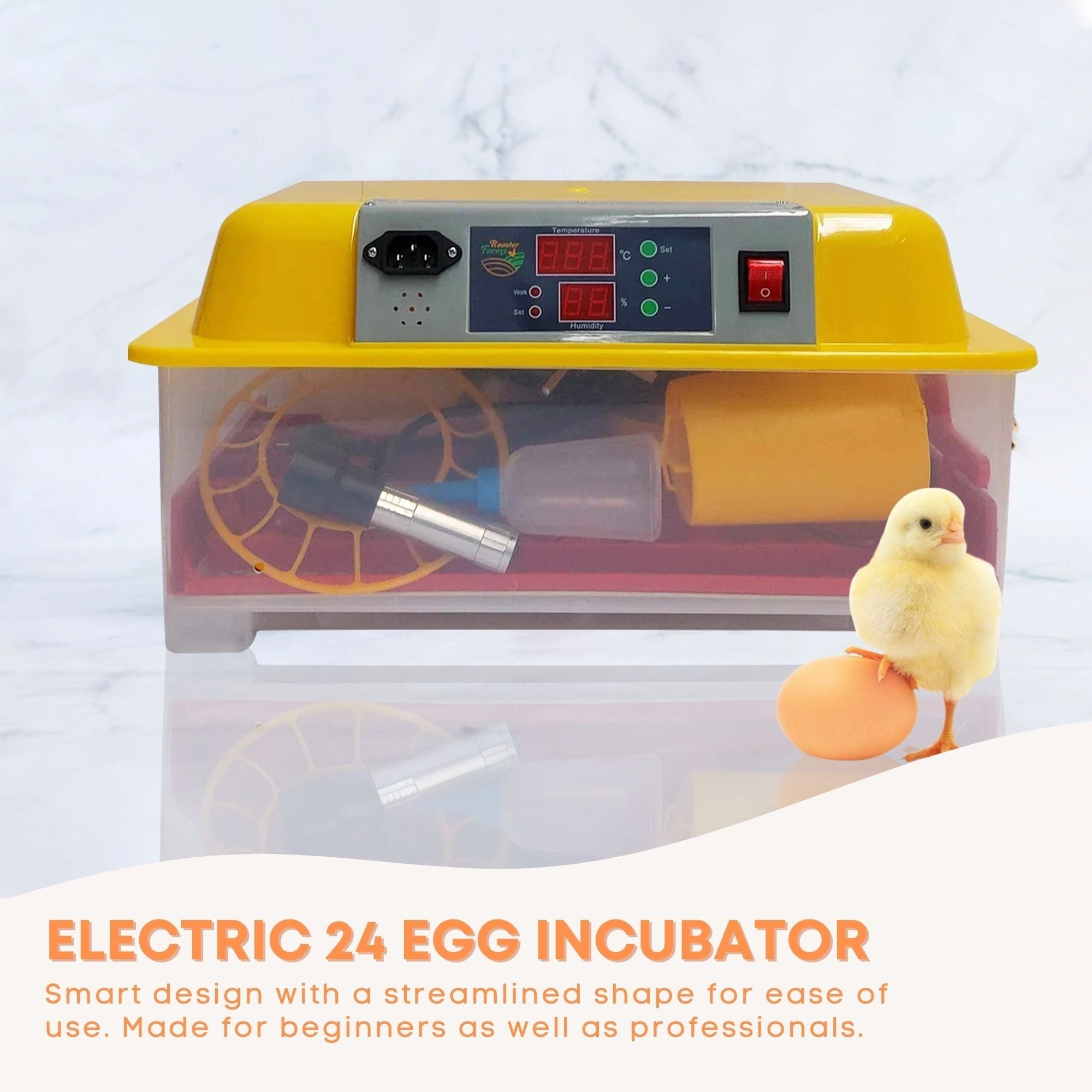 Electric 24 Egg Incubator + Accessories Hatching Eggs Chicken Quail Duck-12