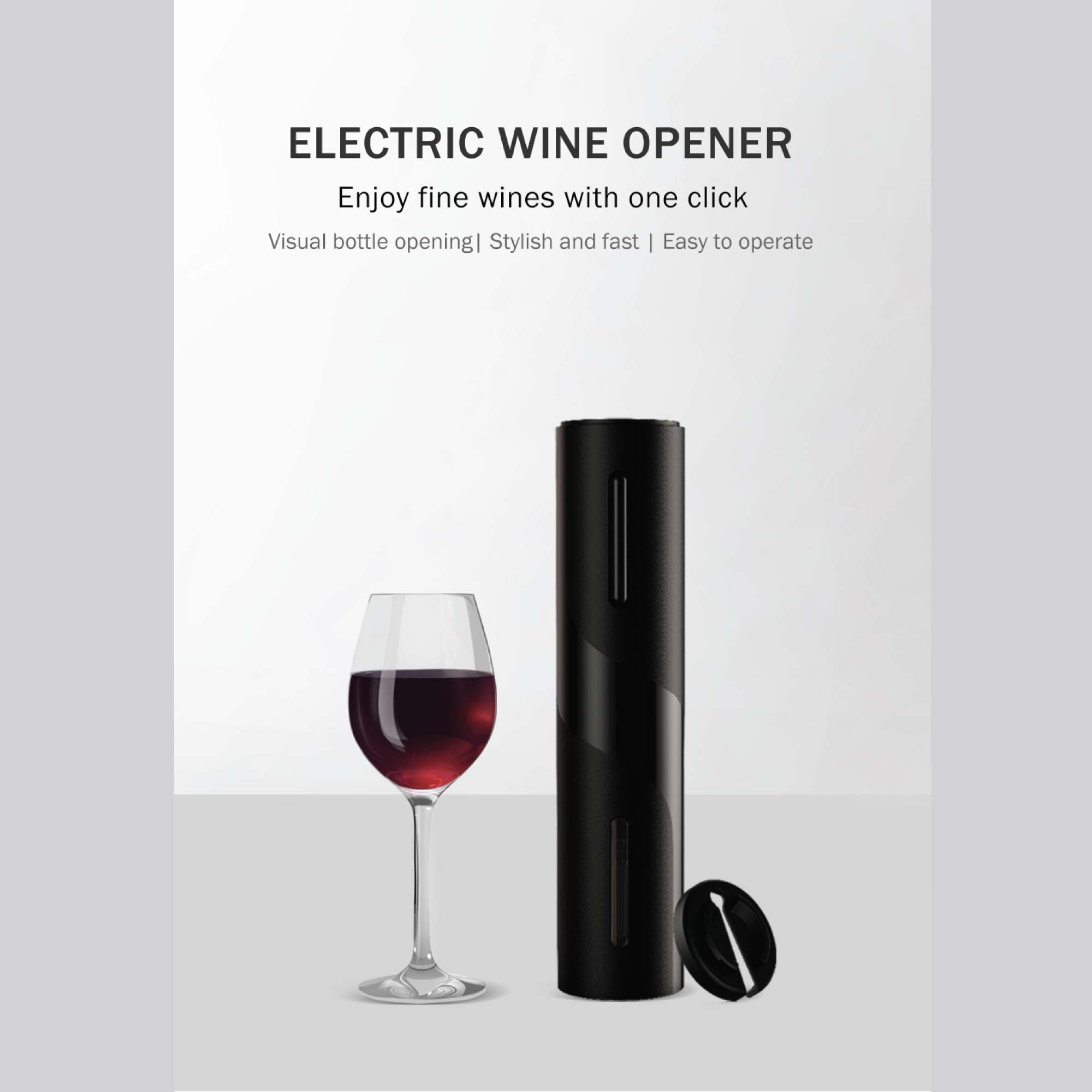 Electric Wine Bottle Opener Tool Automatic - Cordless Corkscrew - Foil Cutter-3