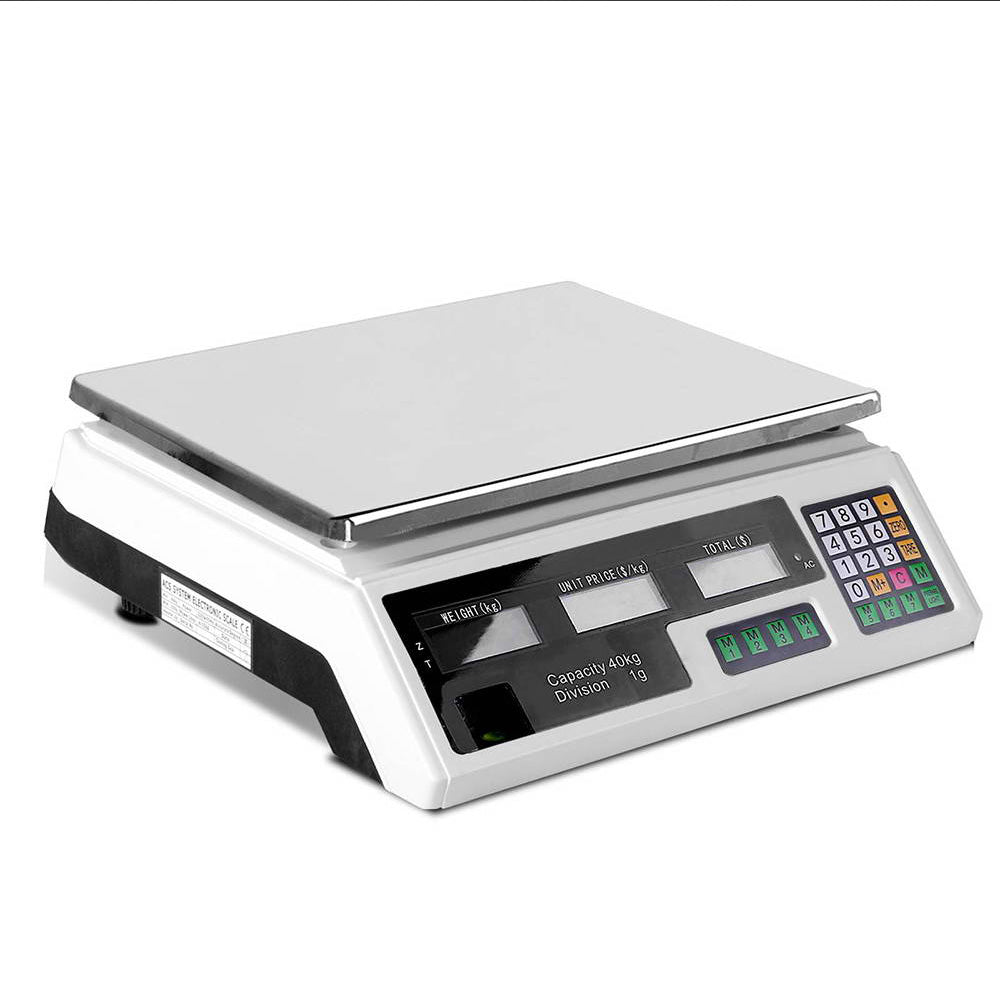 Emajin Scales Digital Accurate 40KG Weighing Kitchen Scales Platform Scales LCD White-0