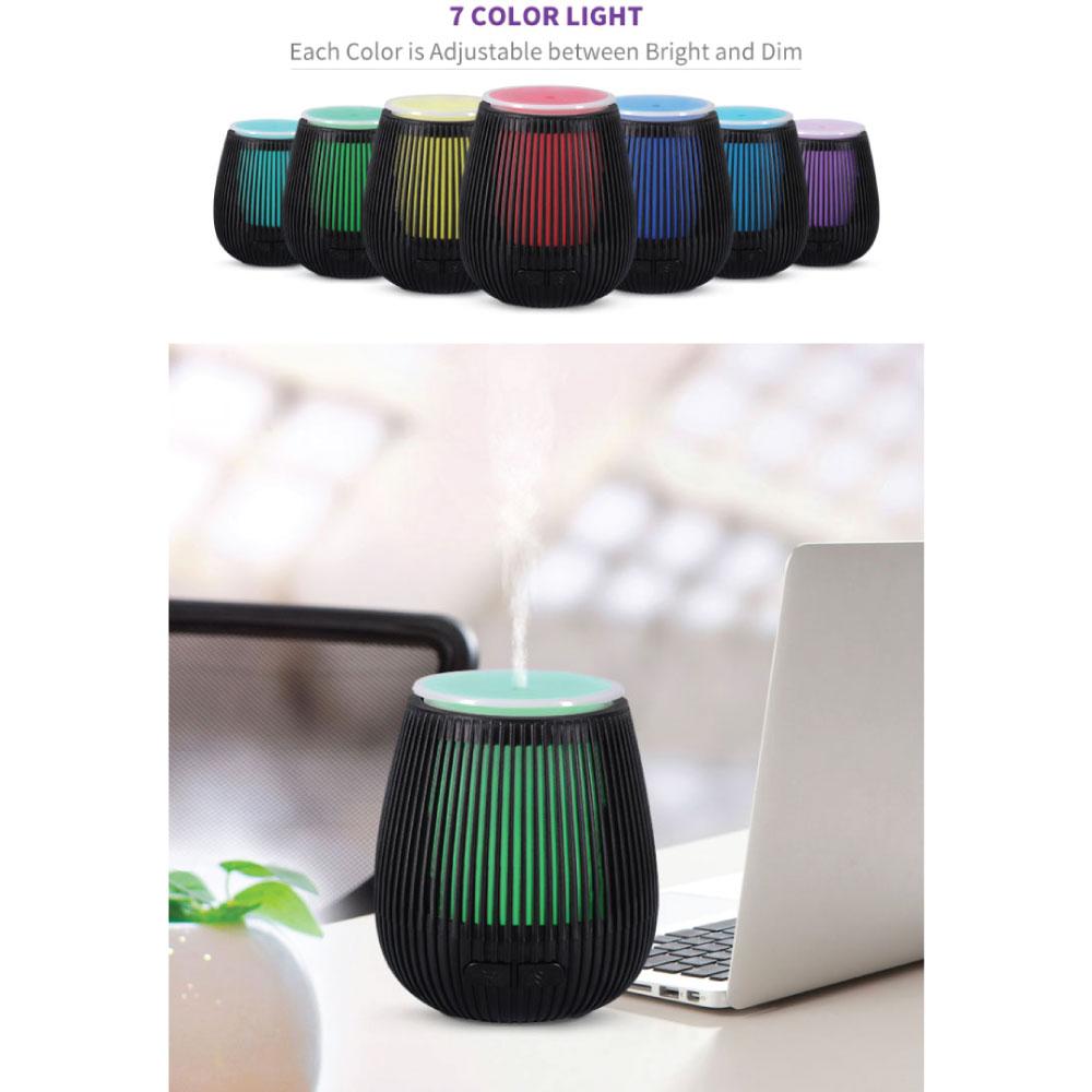 Essential Oil Aroma Diffuser USB - 100ml Black Portable Ultrasonic Car Humidifier-5