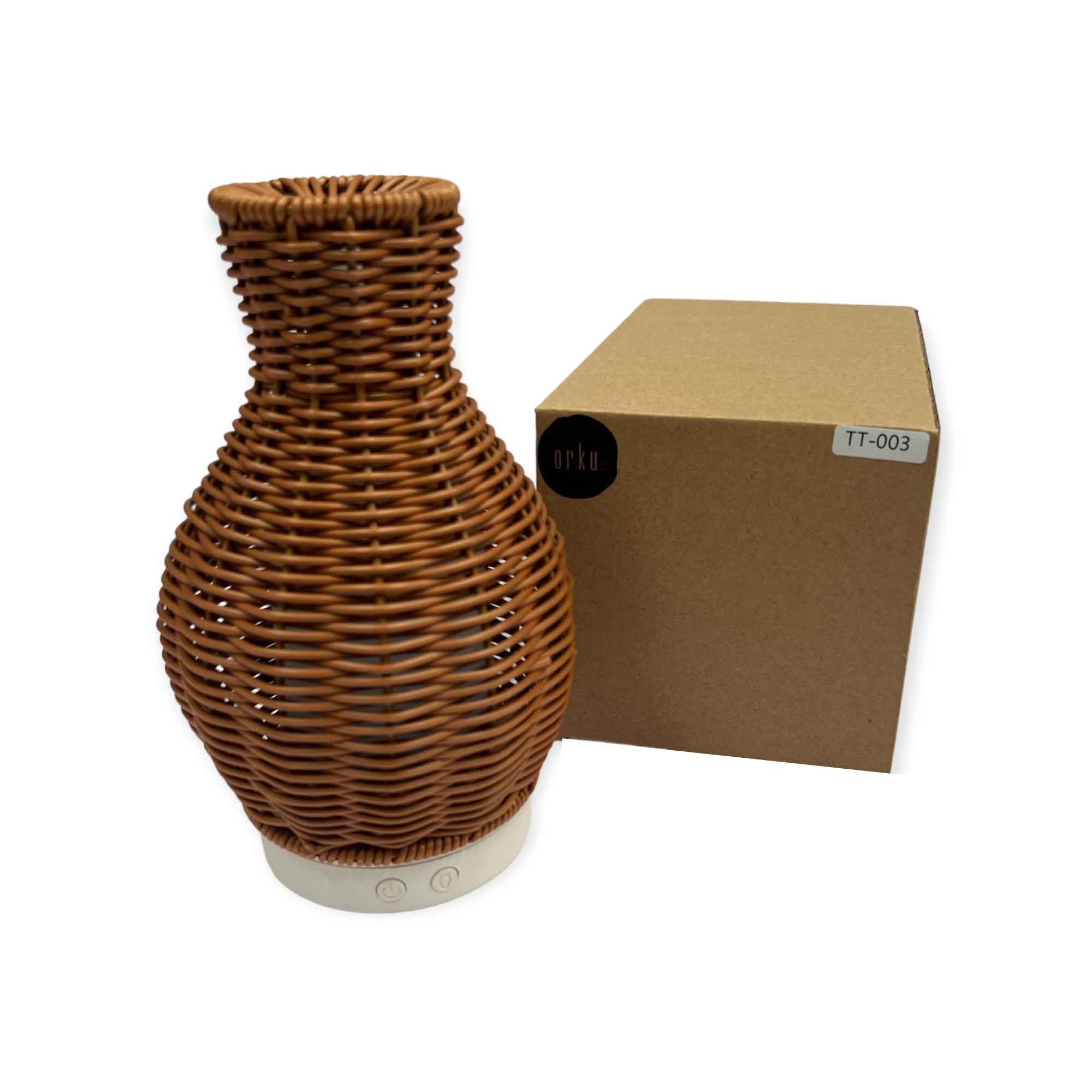 Essential Oil Aroma Diffuser and Remote - 100ml Rattan Vase Mist Humidifier-2