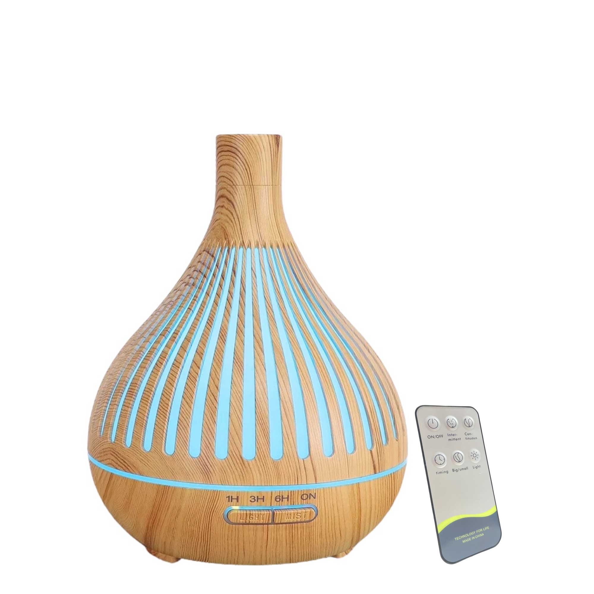 Essential Oil Aroma Diffuser and Remote - 400ml Narrow Top Wood Mist Humidifier-0